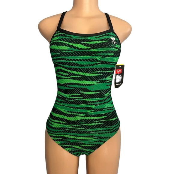 TYR Vitric Diamondfit One Piece Swimsuit Green - Picture 1 of 13